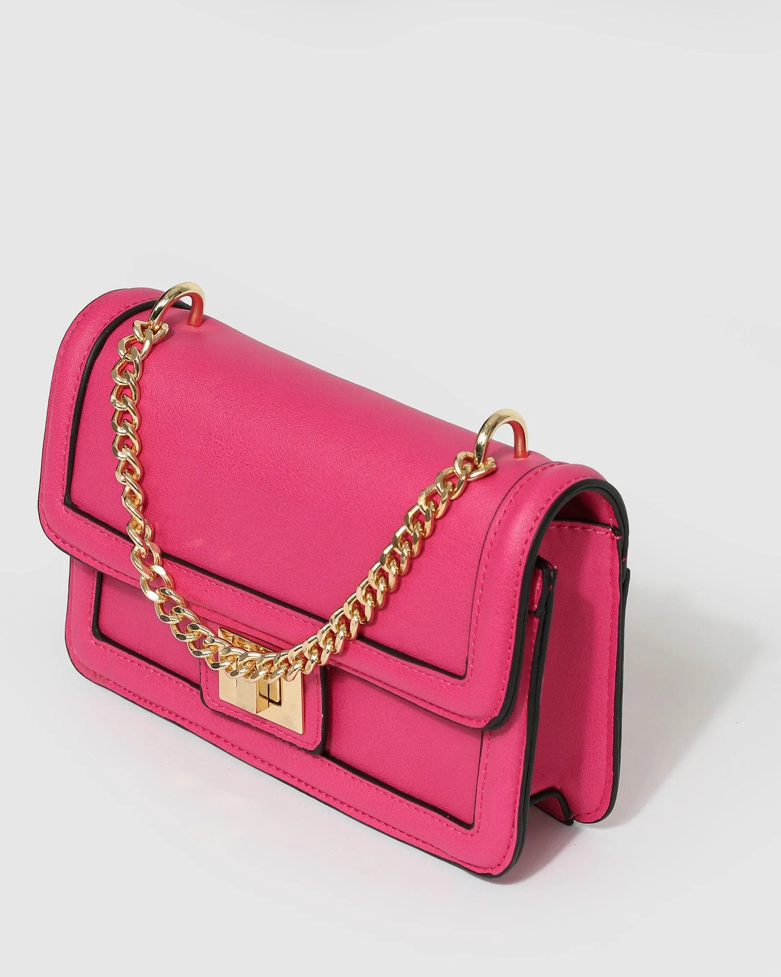 Pink Ari Lock Crossbody Bag