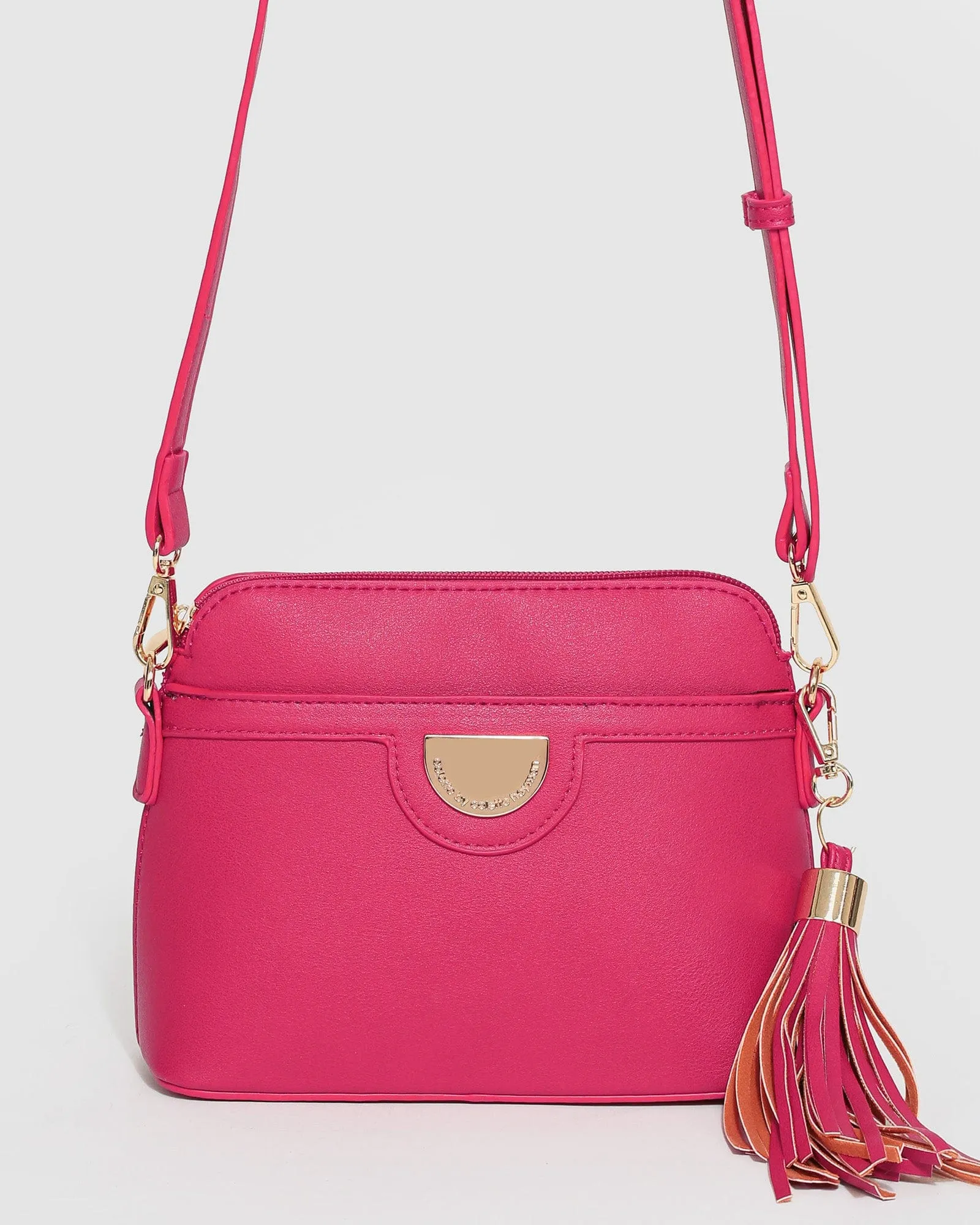 Pink Disc Crossbody Bag