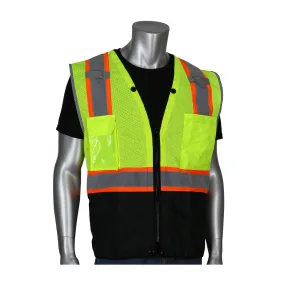 PIP Class 2 Hi Vis Surveyors Vest with Ripstop Black Bottom 302-0650D