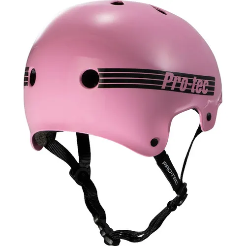 Pro Tec Skateboard Helmet Old School Skate Gloss Pink Size XL