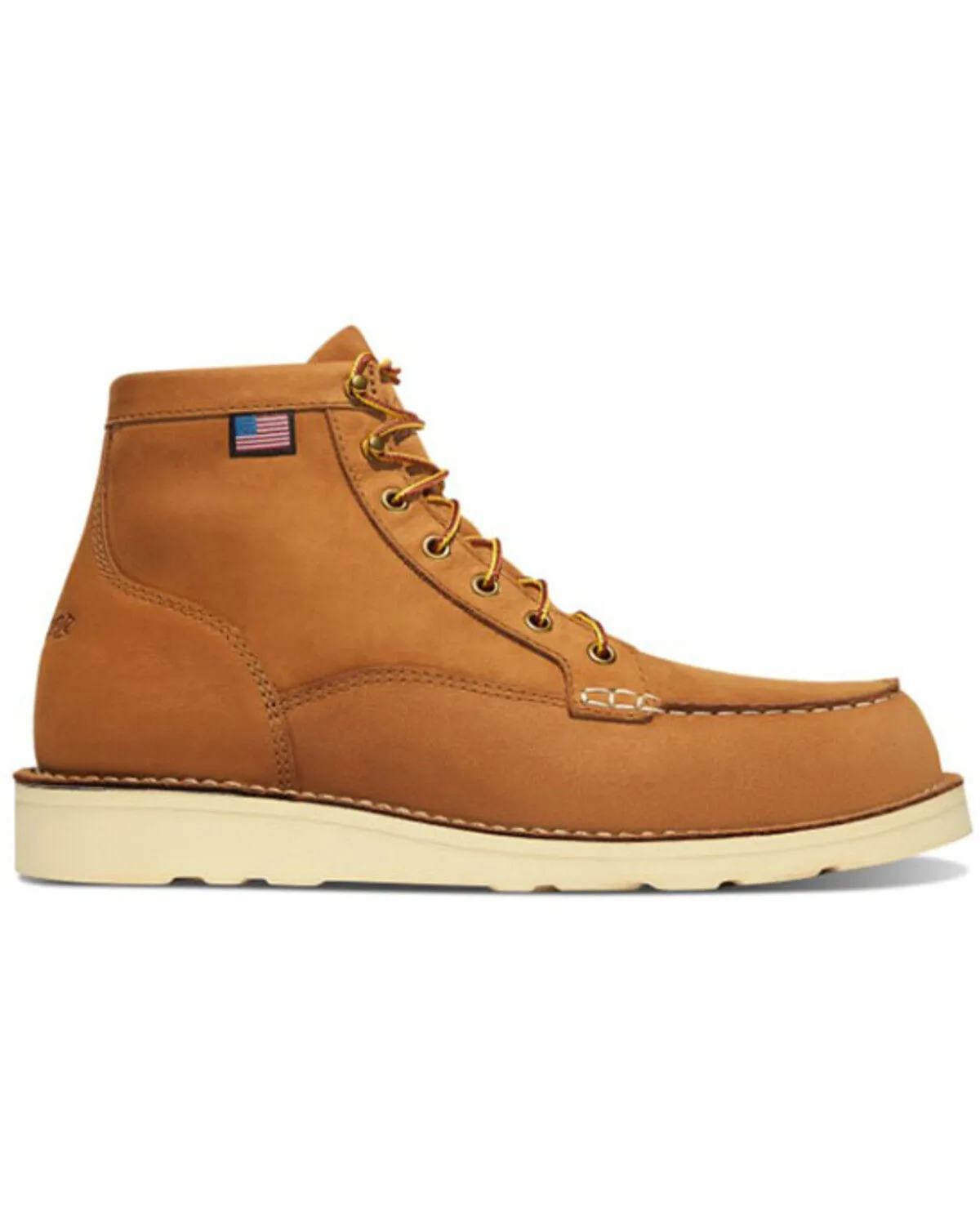 Product Name:  Danner Men's Wheat Brown 6" Bull Run Nutbuck Work Boot - Moc Toe