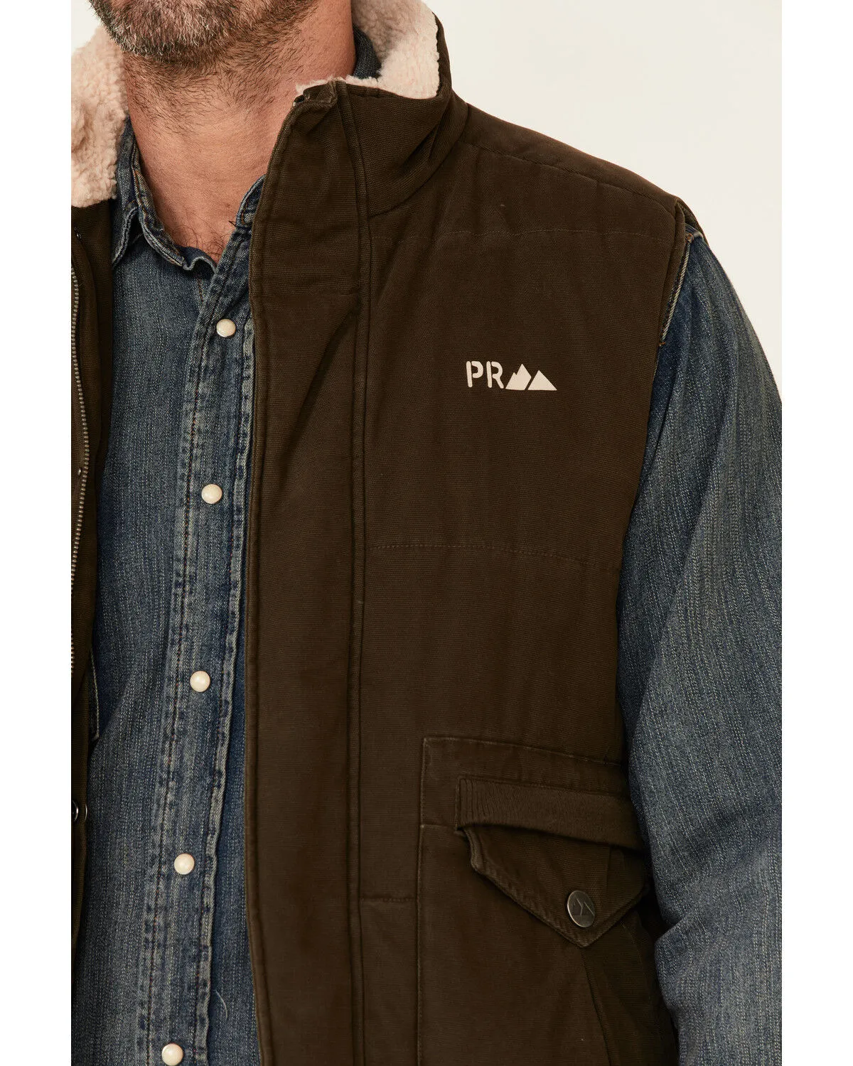 Product Name:  Powder River Outfitters Men's Concealed Carry Olive Brushed Canvas Storm Flap Vest