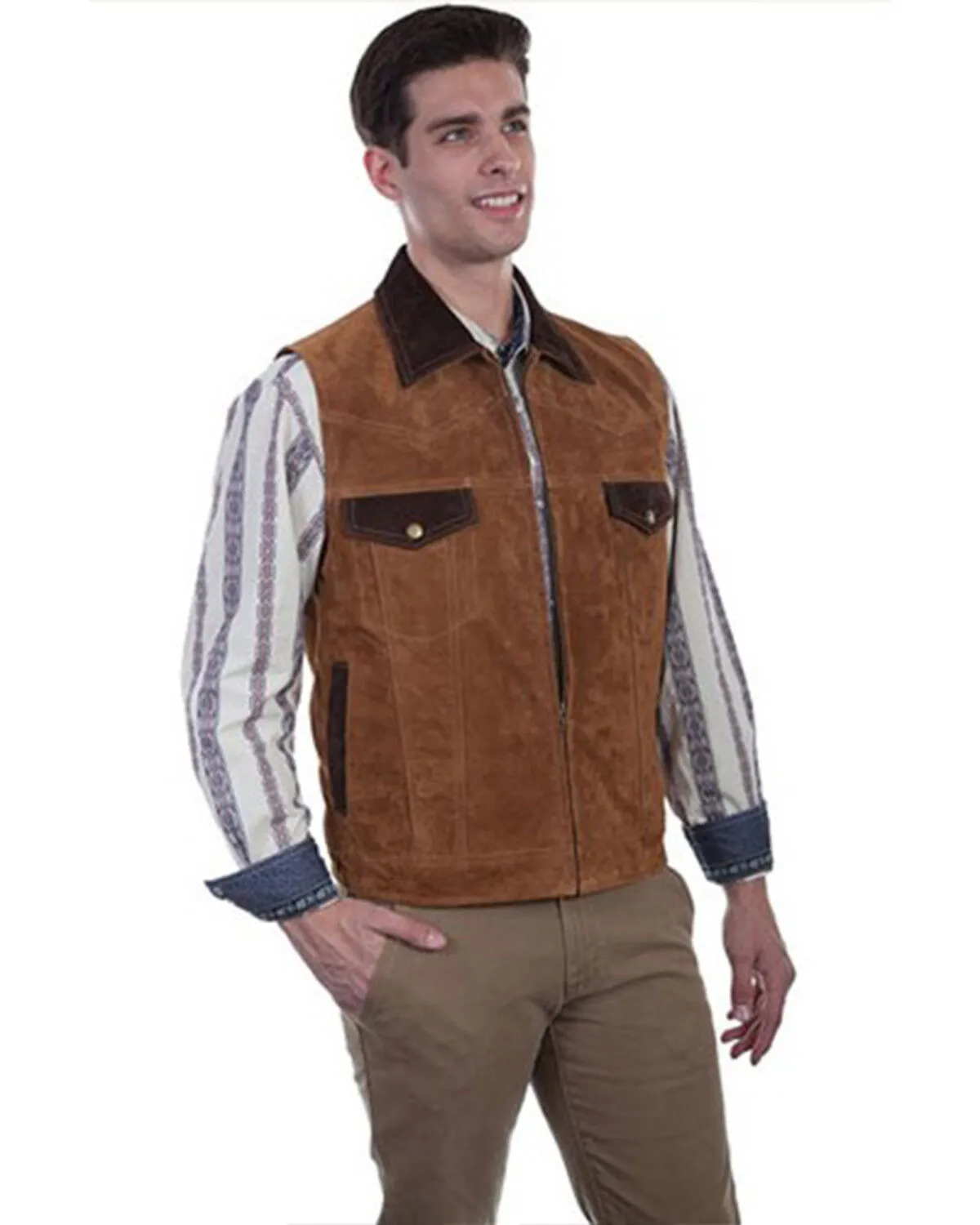 Product Name:  Scully Men's Two Tone Concealed Carry Suede Vest