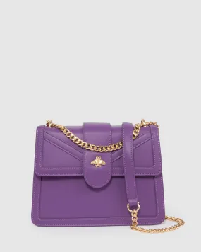 Purple Rachel Bee Crossbody Bag