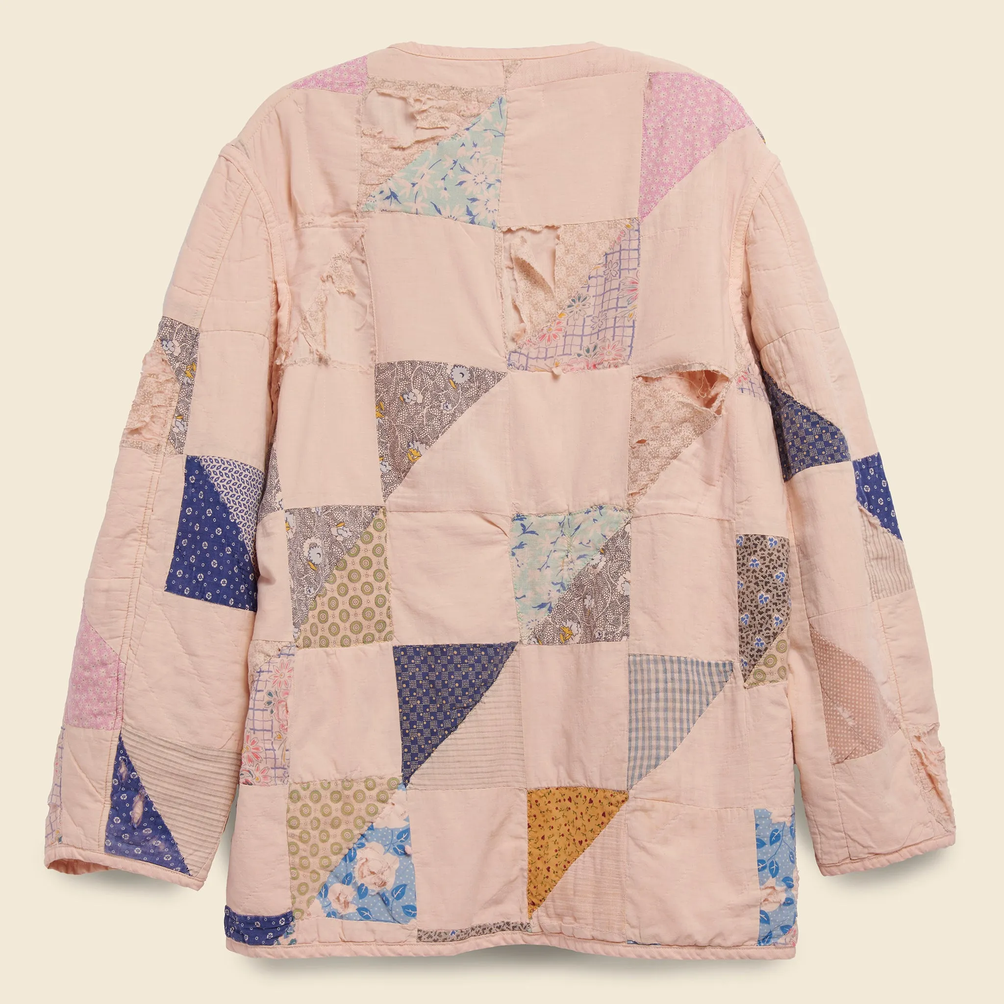 Quilt Liner Jacket - Pink Overdye, Triangle Sides