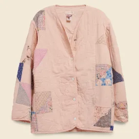 Quilt Liner Jacket - Pink Overdye, Triangle Sides