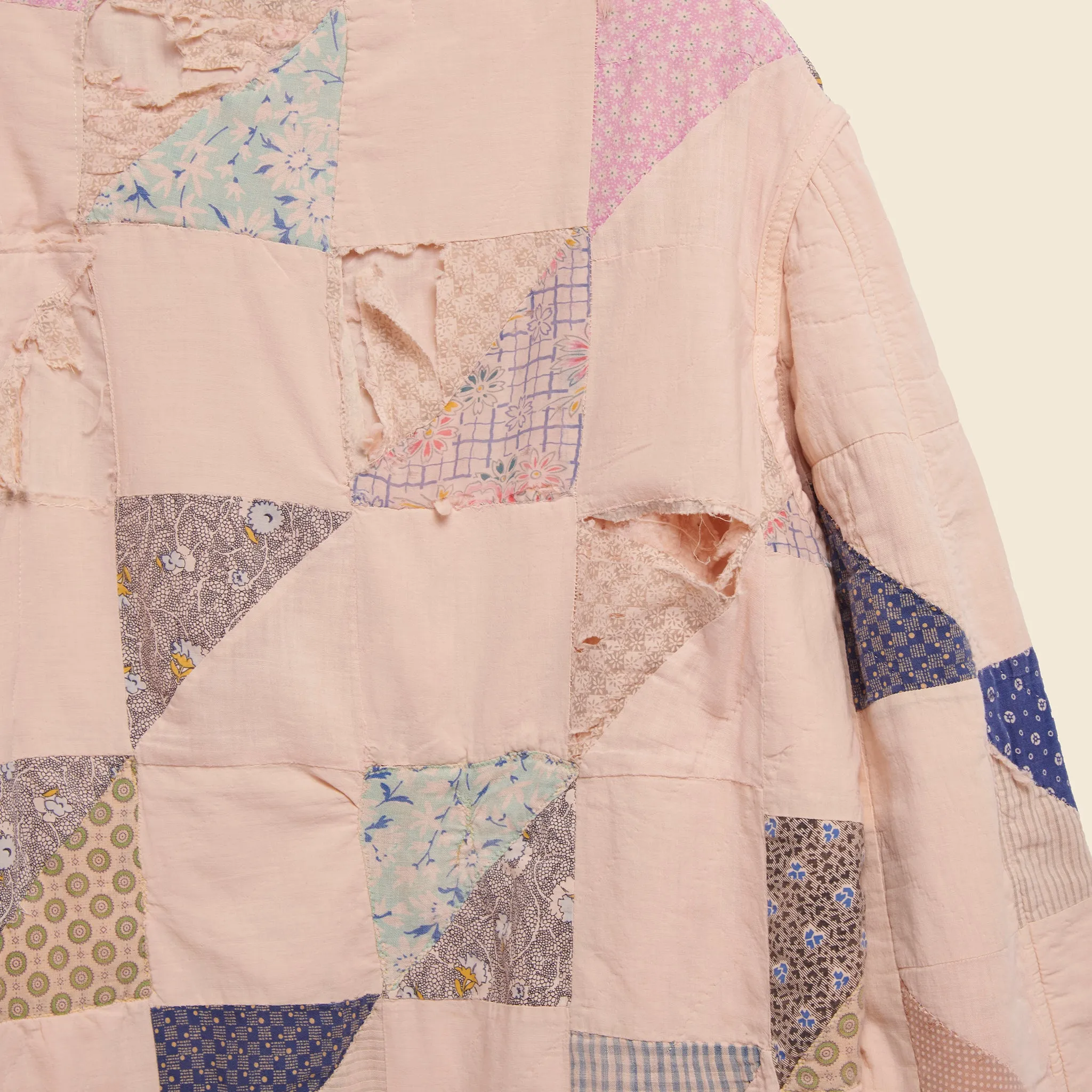 Quilt Liner Jacket - Pink Overdye, Triangle Sides