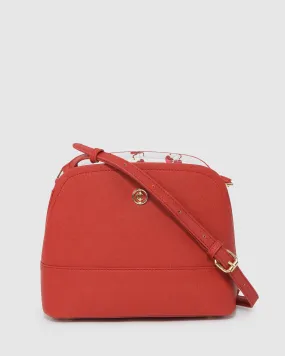 Red Danica Plain Crossbody Bag