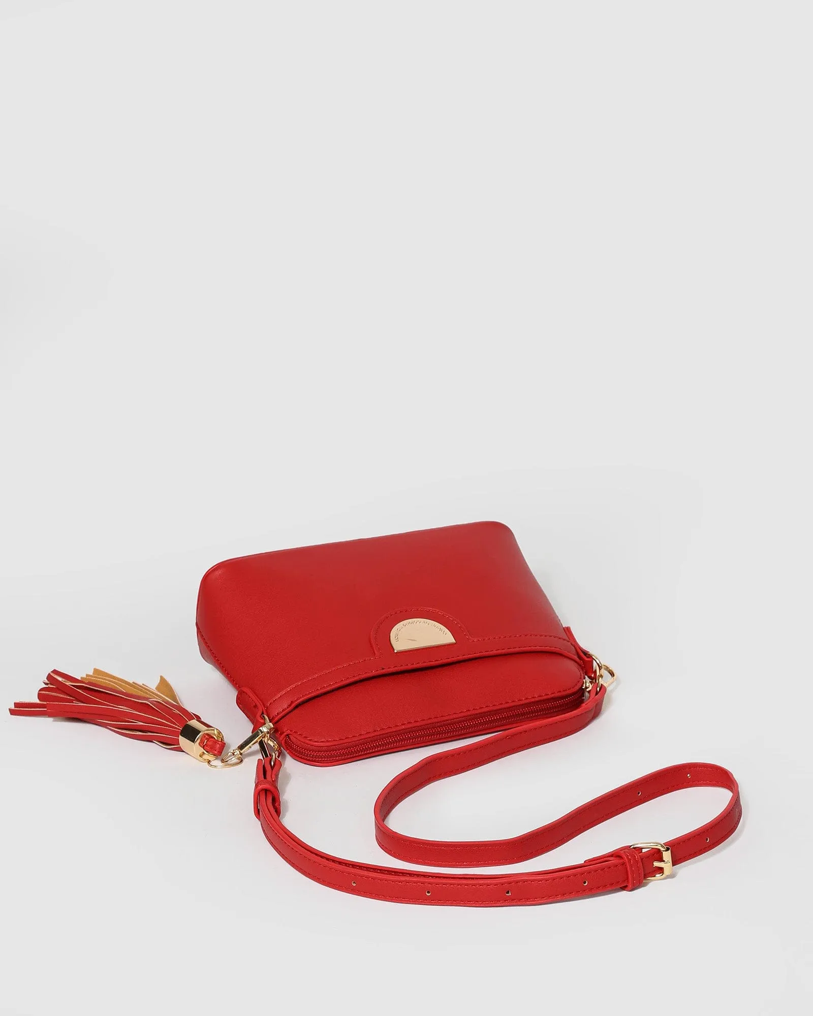 Red Disc Crossbody Bag