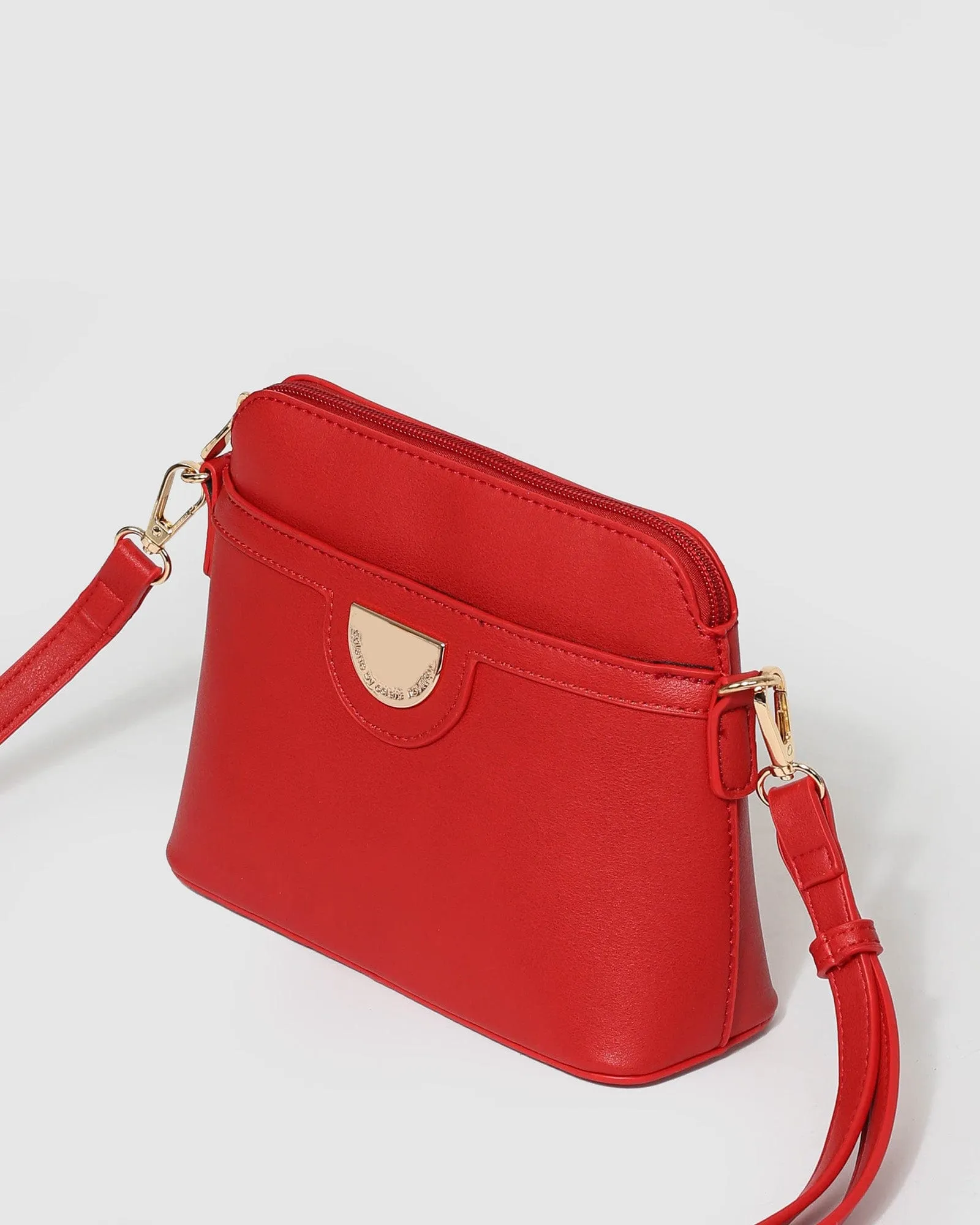 Red Disc Crossbody Bag