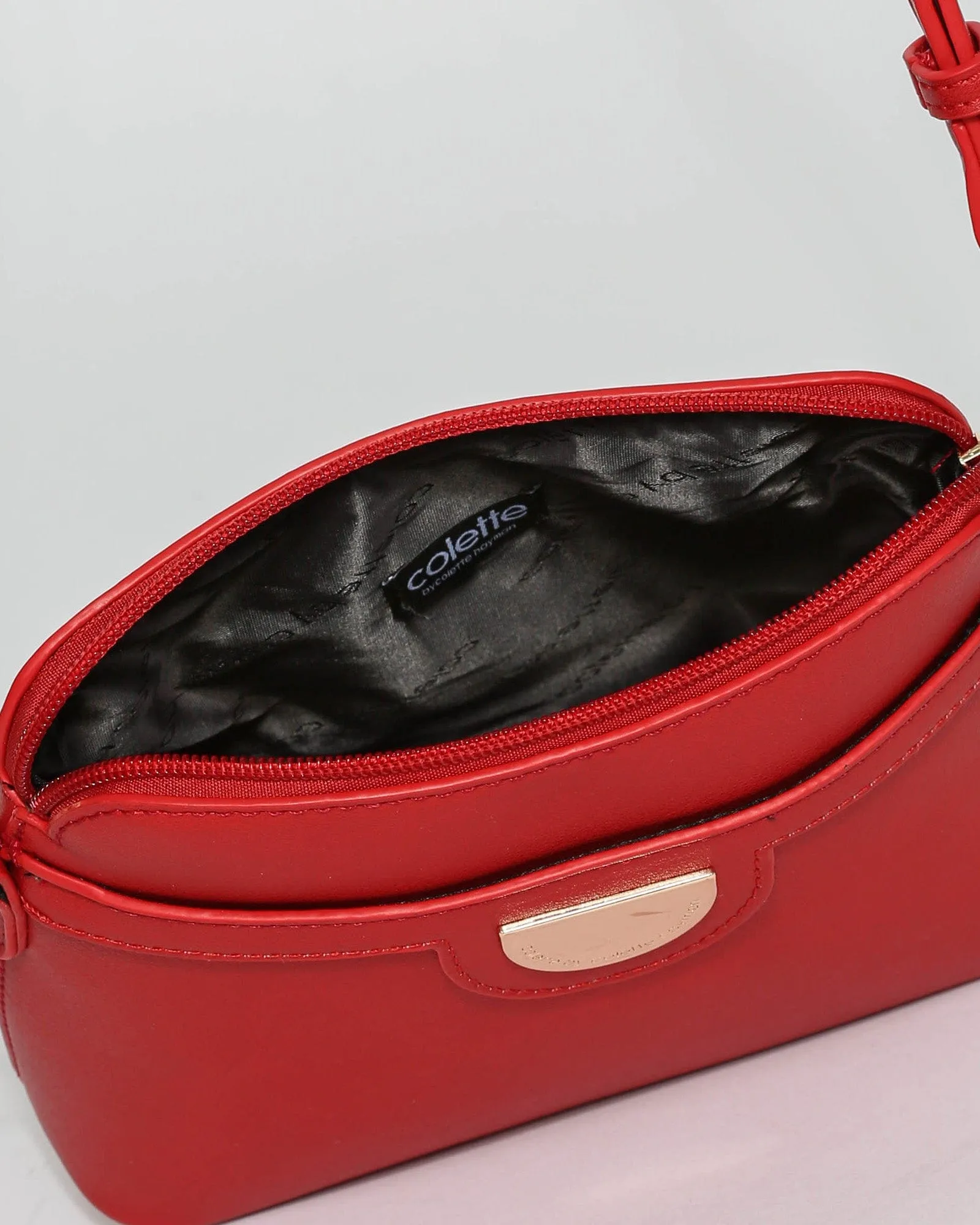 Red Disc Crossbody Bag