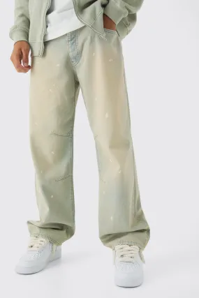 Relaxed Rigid Paint Splatter Denim Jeans