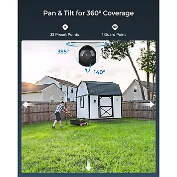 Reolink 100% Wire-Free Argus 4K 8MP Ultra HD with 355° Pan & 140° Tilt Camera with 64GB SD Card | Kaleidoscope