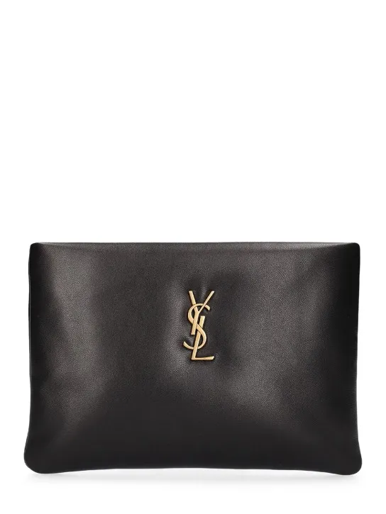 Saint Laurent   Small Calypso leather pillow pouch 