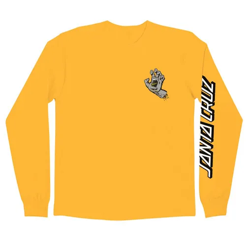 Santa Cruz Skateboards Longsleeve Shirt Screaming Hand Gold w/Grey/Gold