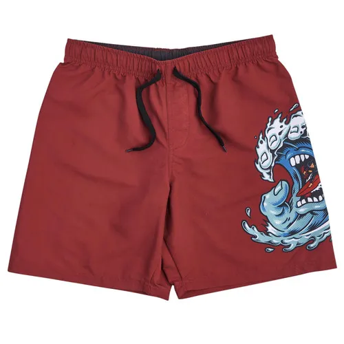 Santa Cruz Skateboards Shorts Screaming Wave Pull On Boardshort Burgundy