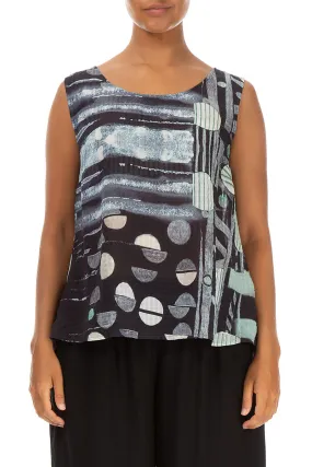 Sleeveless Moonlight Textured Silk Top