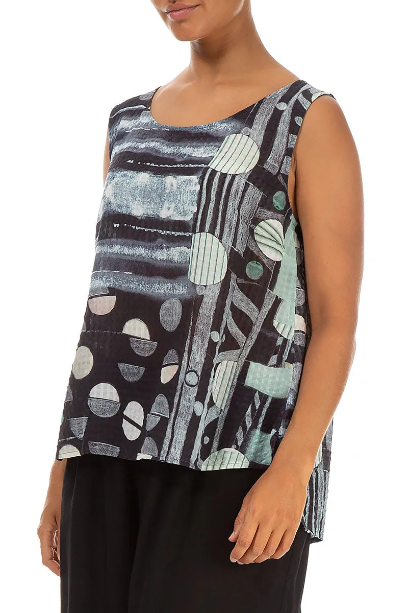 Sleeveless Moonlight Textured Silk Top