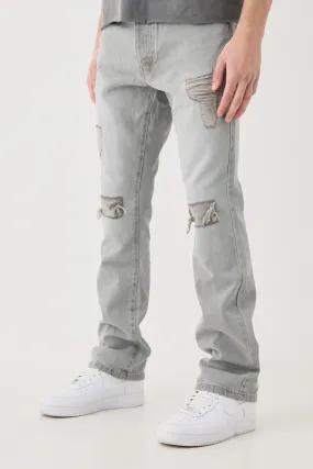 Slim Flare Rip And Repair Jeans