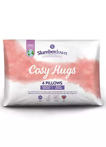 Slumberdown Cosy Hugs Medium Support Pack of 4 Pillows | Kaleidoscope