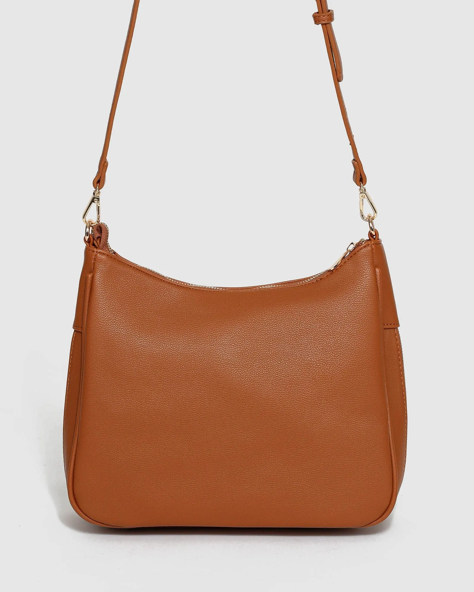 Tan Gina Zip Crossbody Bag