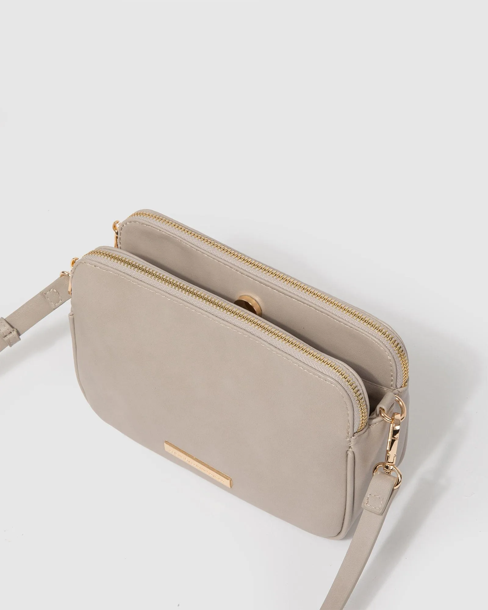 Taupe Amalie Rounded Crossbody Bag