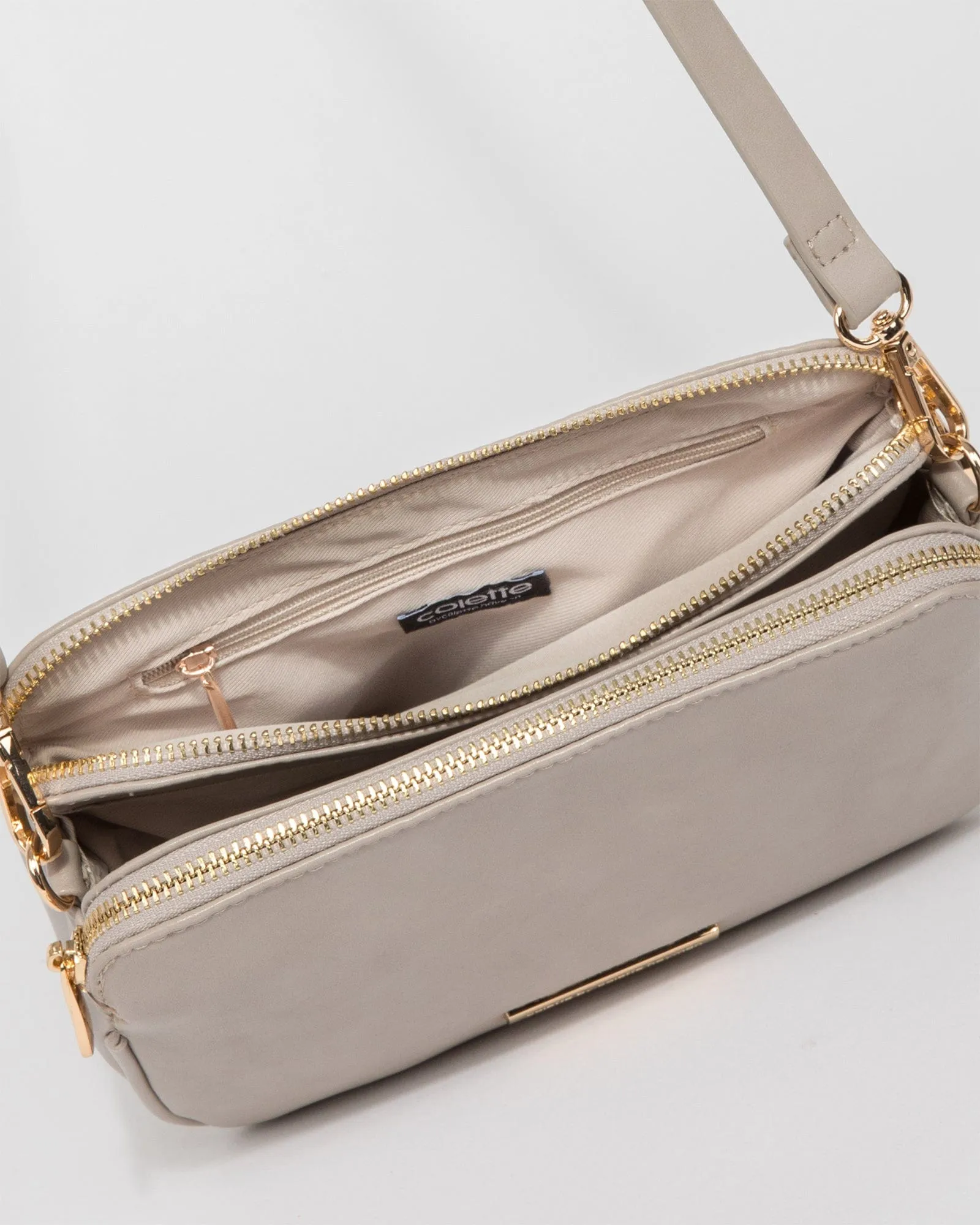 Taupe Amalie Rounded Crossbody Bag