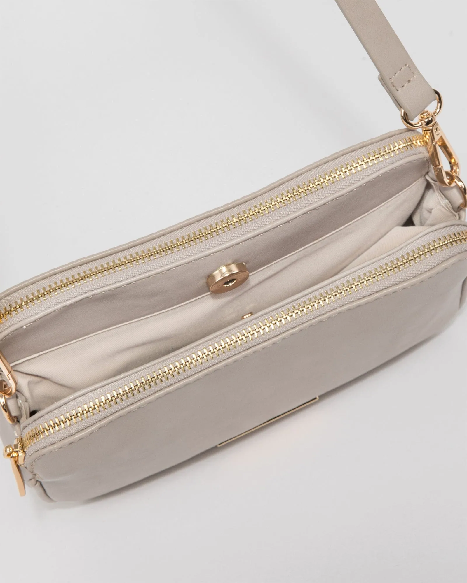 Taupe Amalie Rounded Crossbody Bag