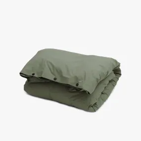 Tekla Cotton Percale Duvet Cover Queen / Olive Green