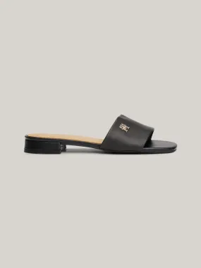 TH Monogram Plaque Leather Mules | Sandals & Slides | Tommy Hilfiger