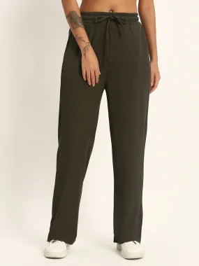 THE SOLID WIDE LEG PANTS DARK GREEN