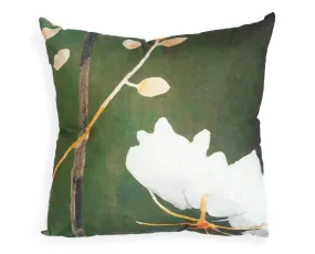 Throw Pillow - White Flower on Green