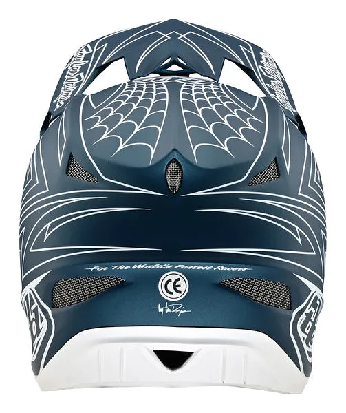 Troy Lee Designs D3 Fiberlite Full Face Helmet - Spider Stripe - Blue