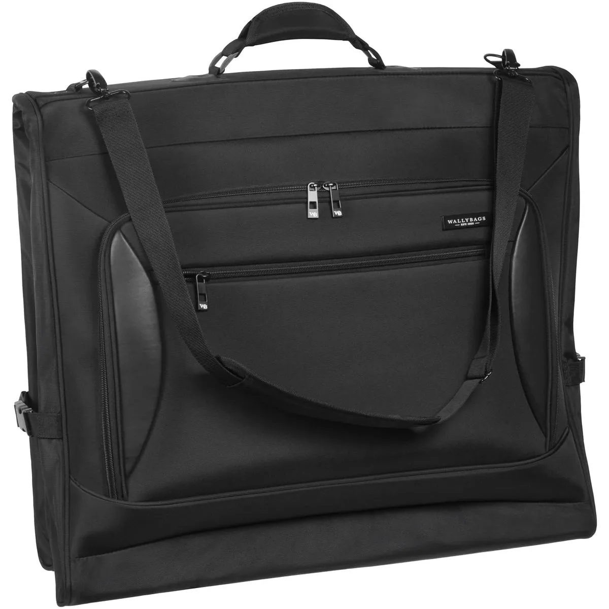 WallyBags WallyBags Solutions Premium Garment Bag with shoulder strap and multiple pockets (Black, 45-Inch)