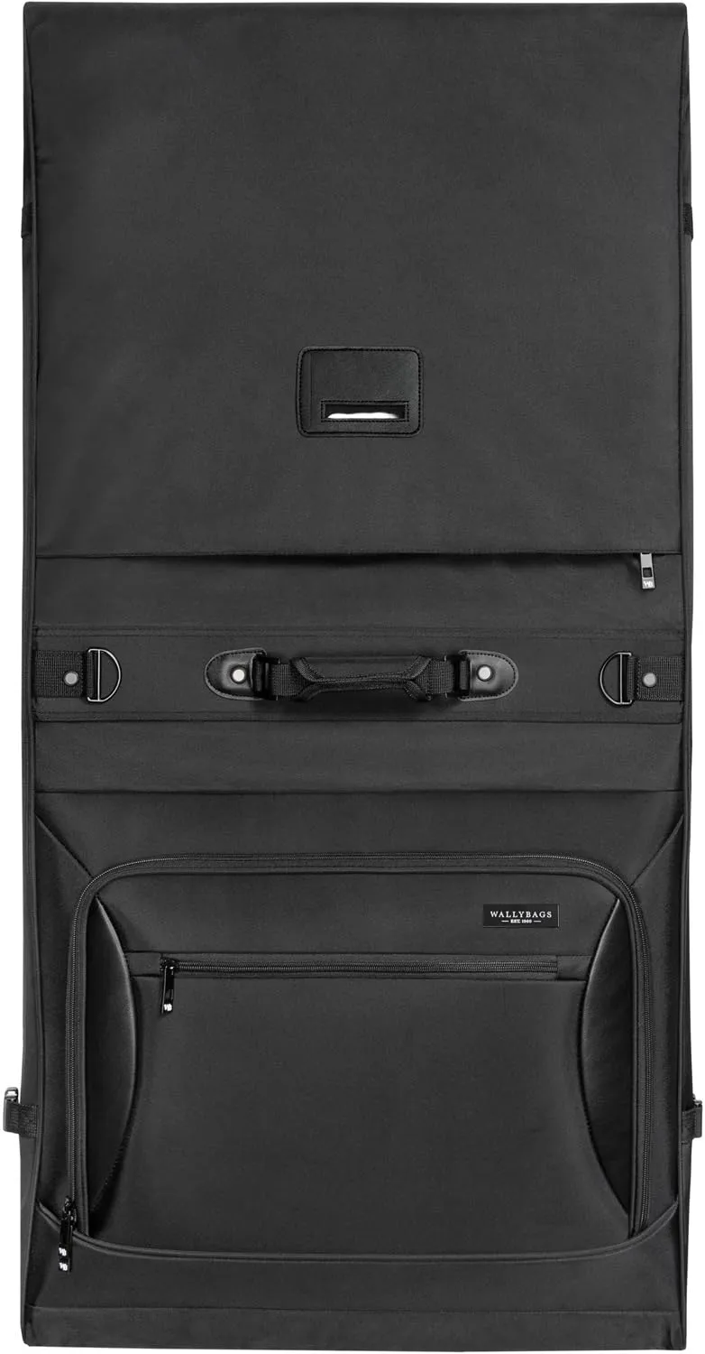 WallyBags WallyBags Solutions Premium Garment Bag with shoulder strap and multiple pockets (Black, 45-Inch)