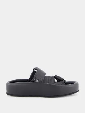 Webbing Slip-on Platform Sandals