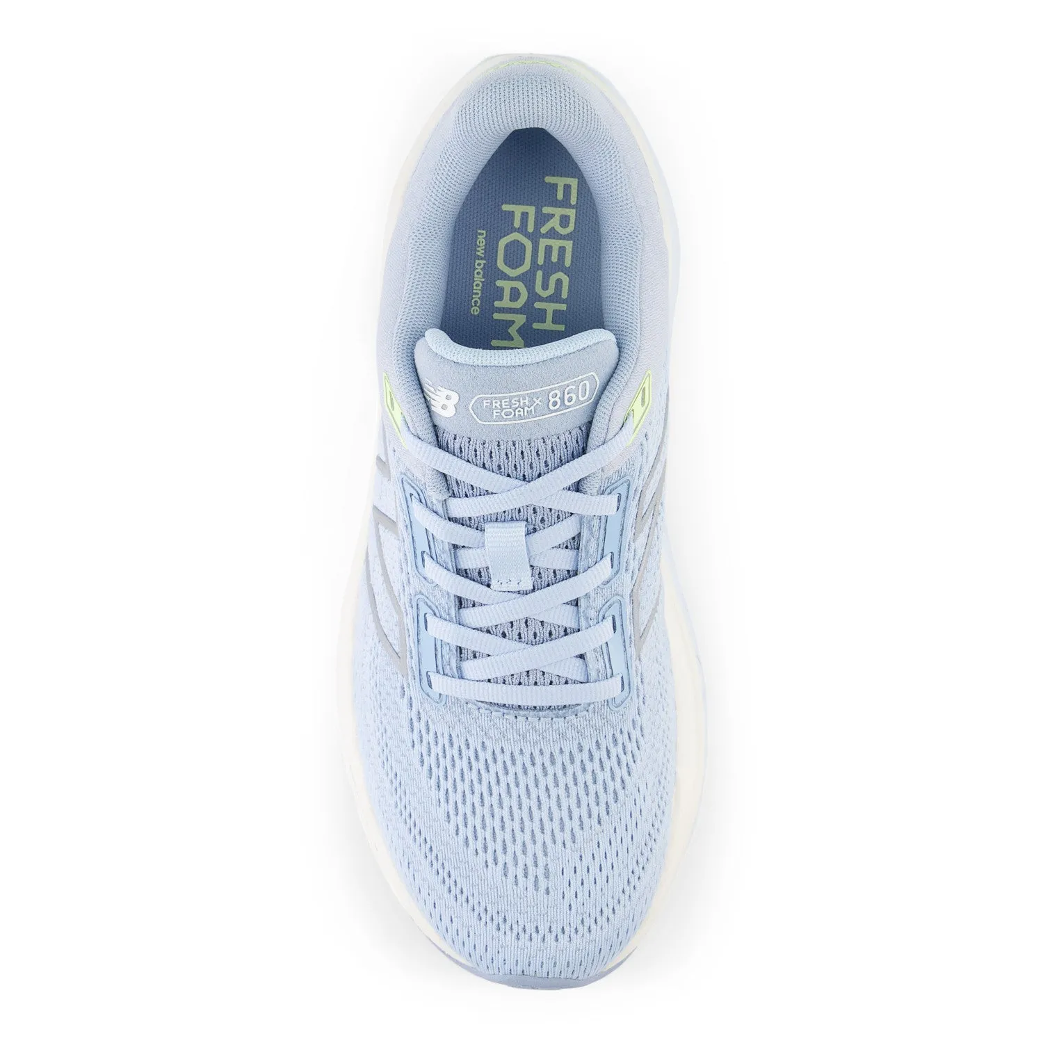 Women's New Balance Fresh Foam X 860v14 Color: Light Chrome Blue with Limelight (REGULAR, WIDE, & X-WIDE WIDTH)