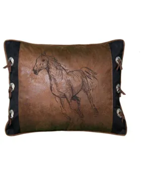 Wrangler Embroidered Black Horse Pillow