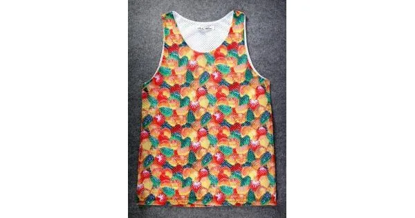 Yellow Red Green Gummies Candy Net Sleeveless Mens T-shirt Vest Sports Tank Top