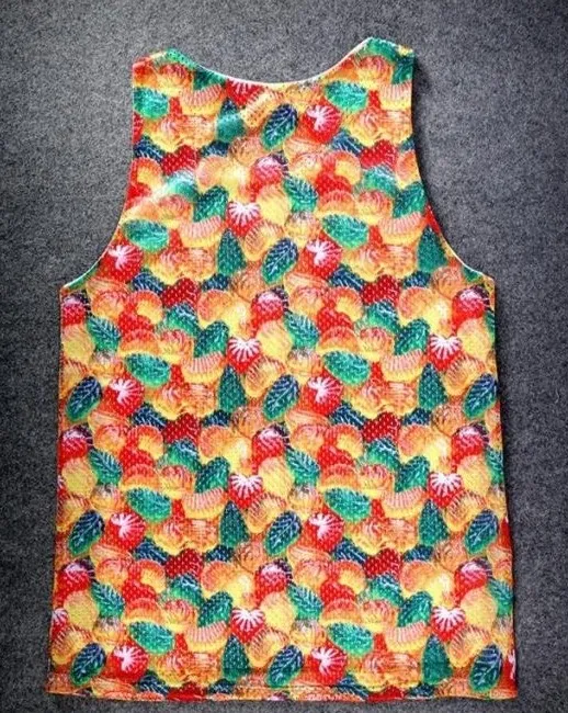 Yellow Red Green Gummies Candy Net Sleeveless Mens T-shirt Vest Sports Tank Top