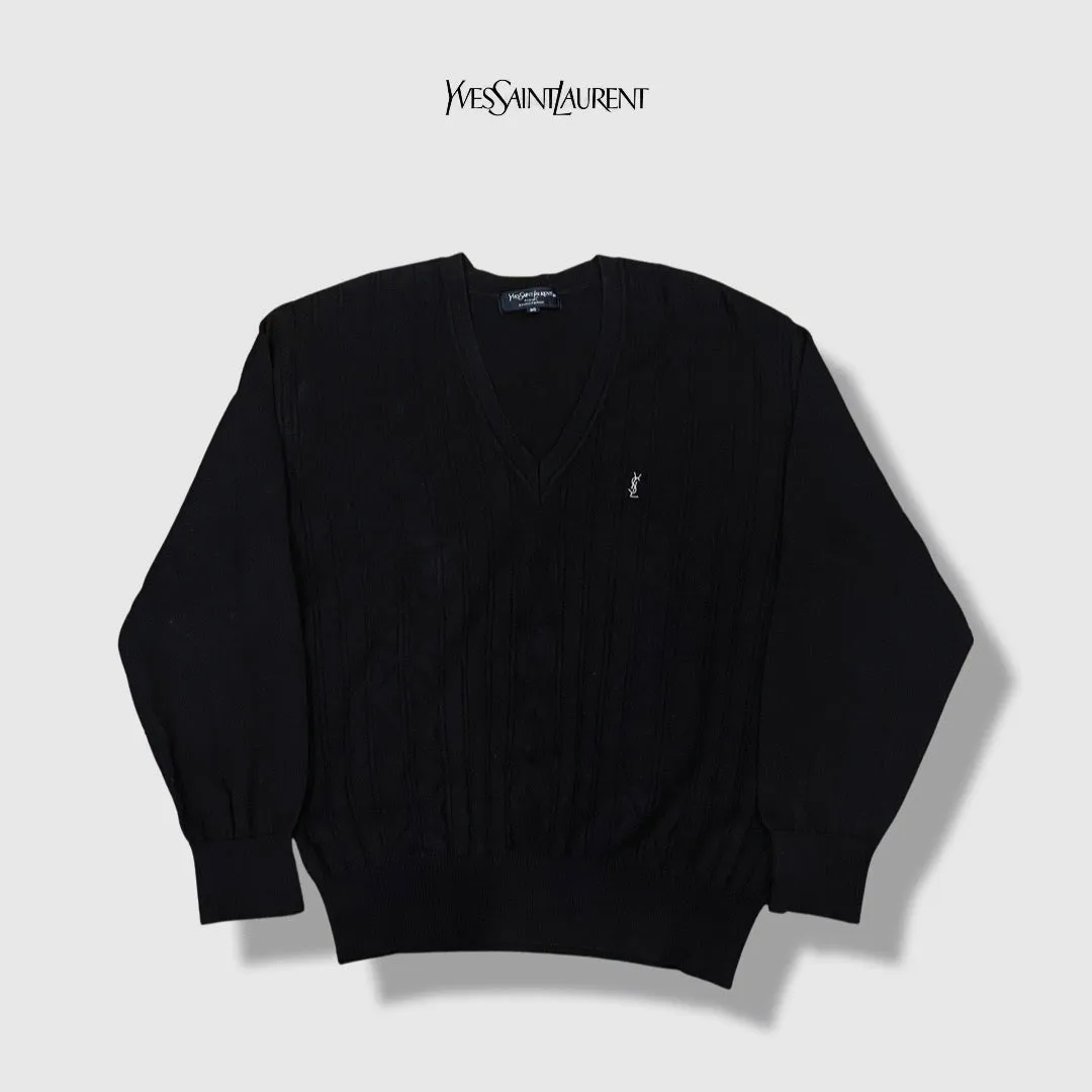 YSL V neck knitted sweater